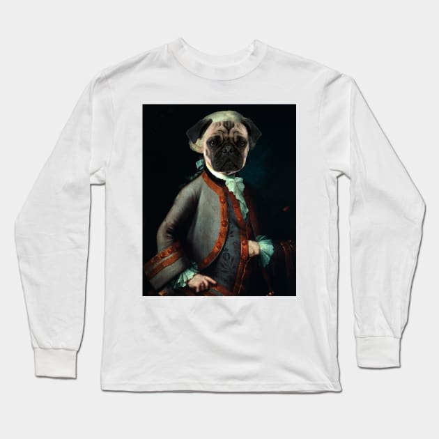 Amadeus Pug gang Mozart Long Sleeve T-Shirt by Loveday101